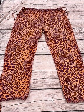 Sundance Orange and Purple Floral Drawstring Joggers Size Medium Petite
